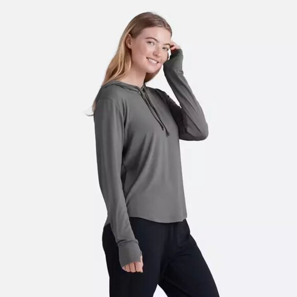 NEW MeUndies Lightweight Gray Women's Pullover Hoodie Sized Large - Picture 1 of 7